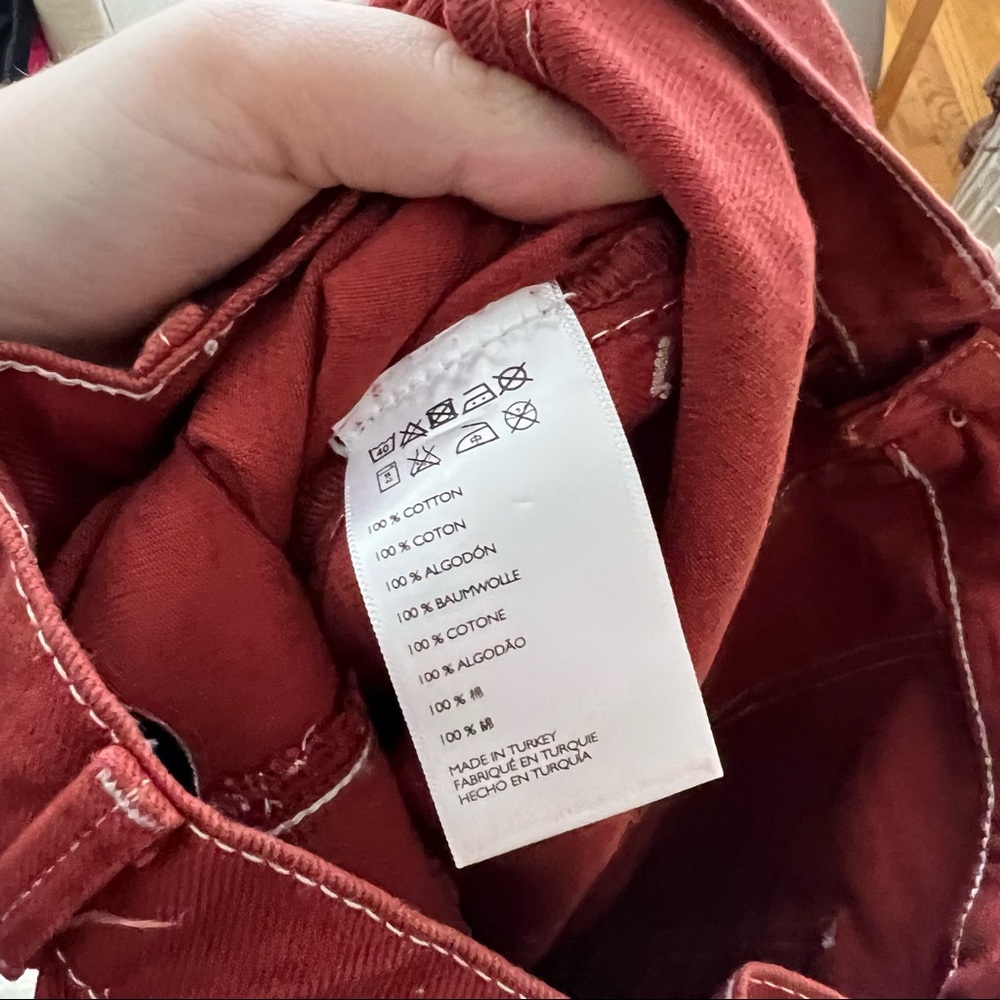 Urban Outfitters BDG Contrast Stitch Workwear Jeans in Red - Picture 7 of 7